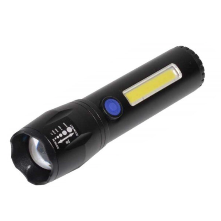 TD-C81 фенерче с 3 W Cree LED, 3 W COB страничен LED, вградена батерия, телескопично увеличение