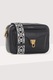 COCCINELLE, Geanta crossbody de piele cu barera detasabila Beat Soft, Auriu, Negru
