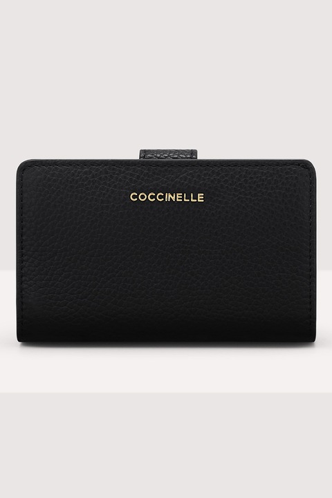 COCCINELLE, Кожен портфейл с релеф, Черен