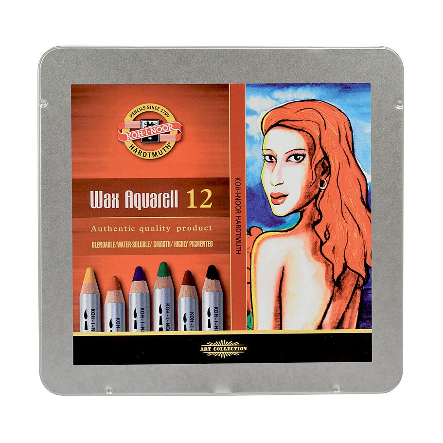 Creioane Koh-I-Noor Wax Aquarell 12 culori / set K8282-12