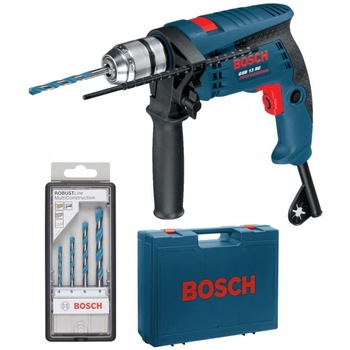 Set Bosch Professional masina de gaurit cu percutie (bormasina) GSB 13 RE + set 4 burghie MultiConstruction + Valiza Set Bosch Professional masina de gaurit cu percutie (bormasina) GSB 13 RE + set 4 burghie MultiConstruction + Valiza