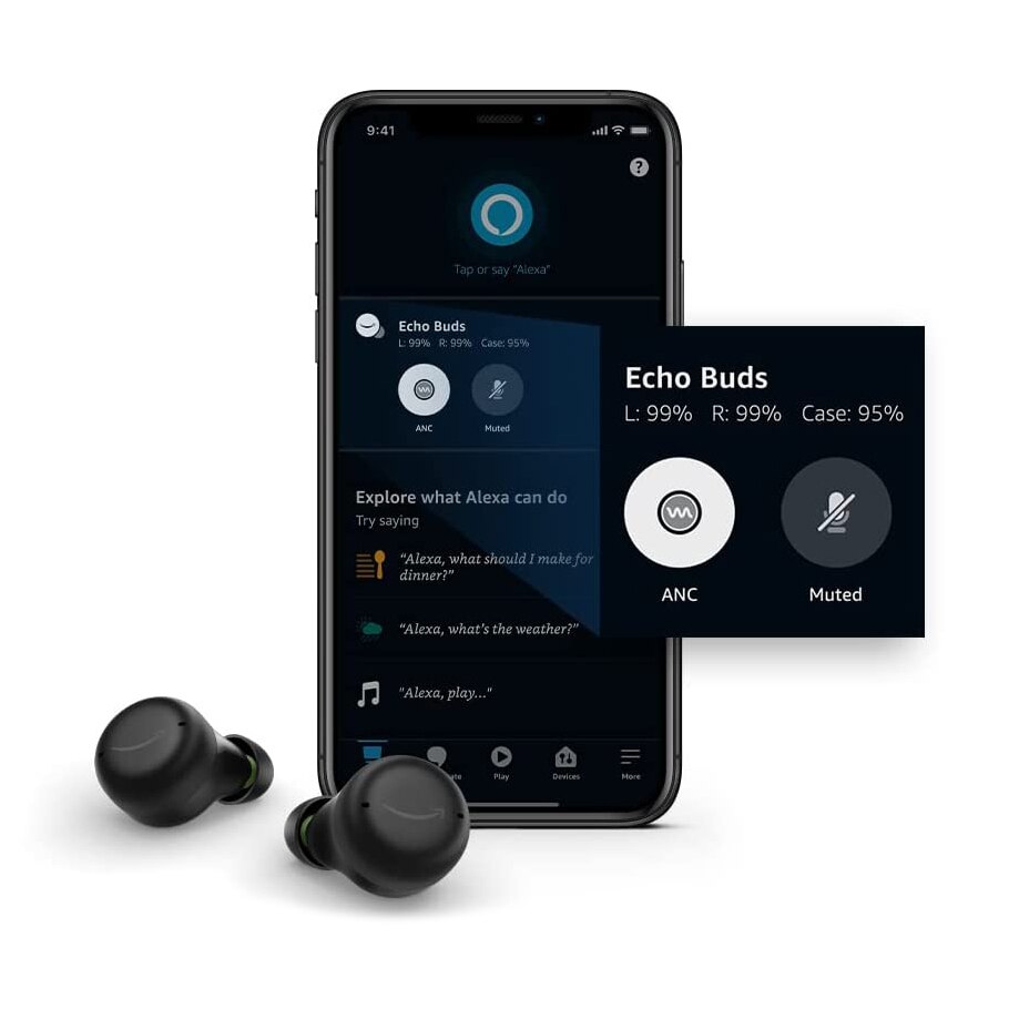 Casti In-Ear Amazon Echo Buds (2nd Gen), Noise Canceling, Carcasa