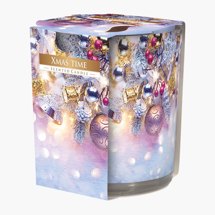 Ароматна стъклена свещ Xmas Time Bispol