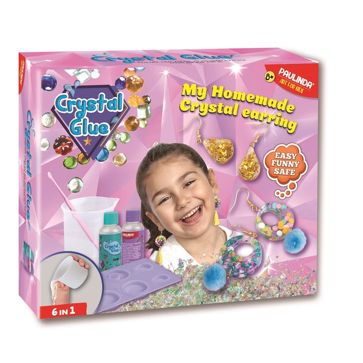 Комплект направи си сама обици с кристално лепило Art-hobby, За момичета, 8г