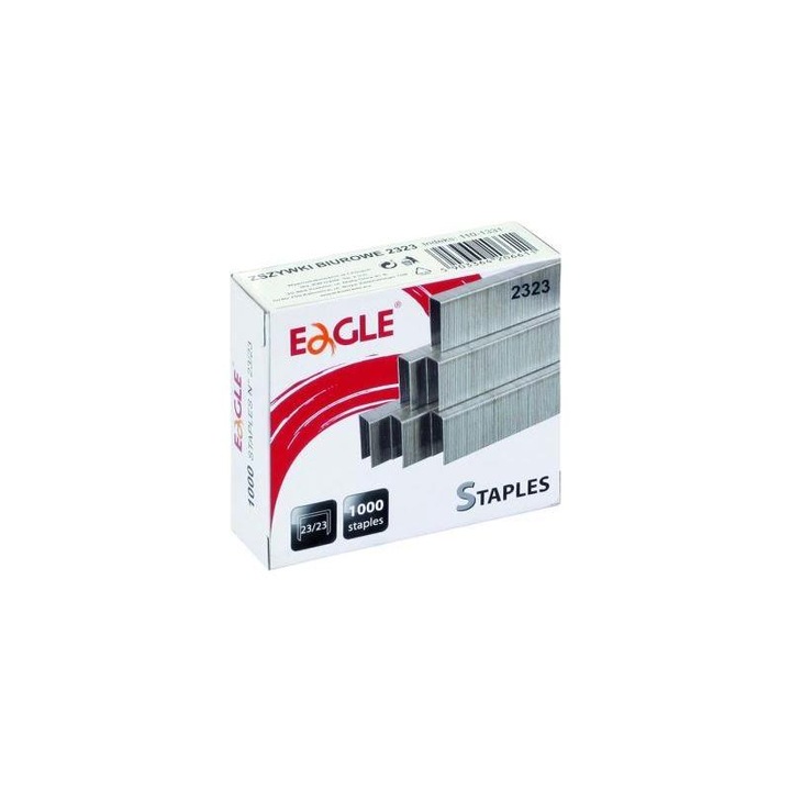 Capse pentru capsator, Eagle, 23/23, 1000 buc, Argintiu