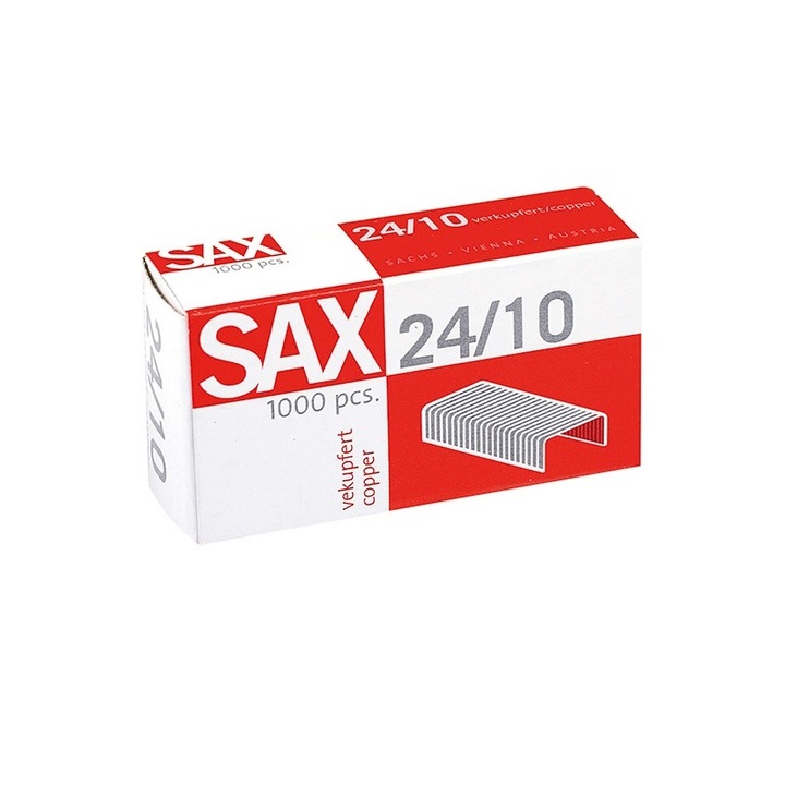 Скоби за телбод Sax 24/10 1000бр Мед