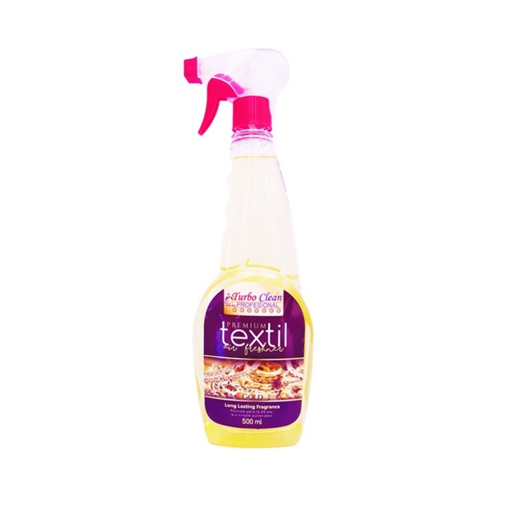 Odorizant camera si textile Turbo Clean Premium 500 ml Gold pe baza de alcool