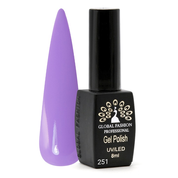 Oja semipermanenta Black Elite, Global Fashion, 8 ml, Violet 251