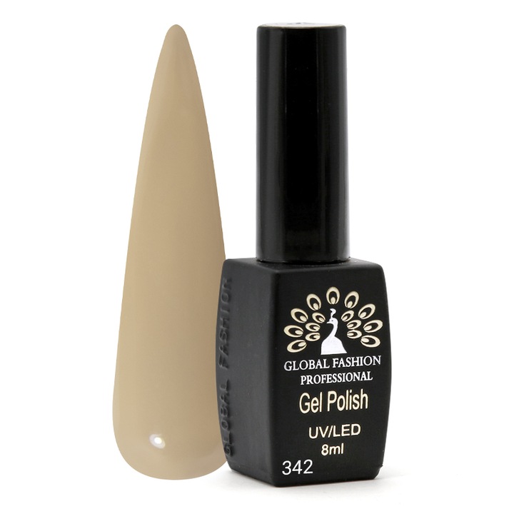 Oja semipermanenta Black Elite, Global Fashion, 8 ml, Nude 342