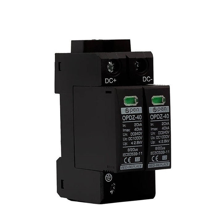 Open Túlfeszültség védelem, 1000 VDC, SPD, Levezető