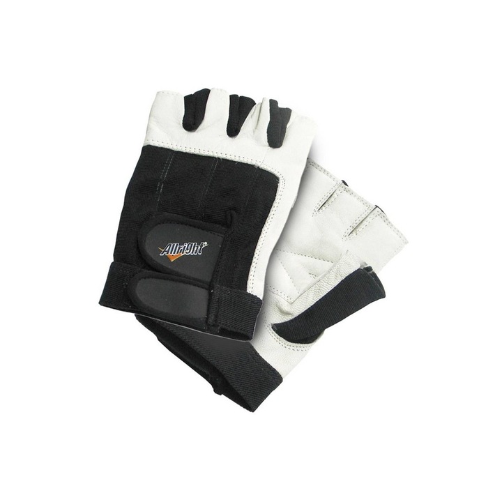 Sportkesztyű, Allright, természetes bőr, S, fekete/fehér