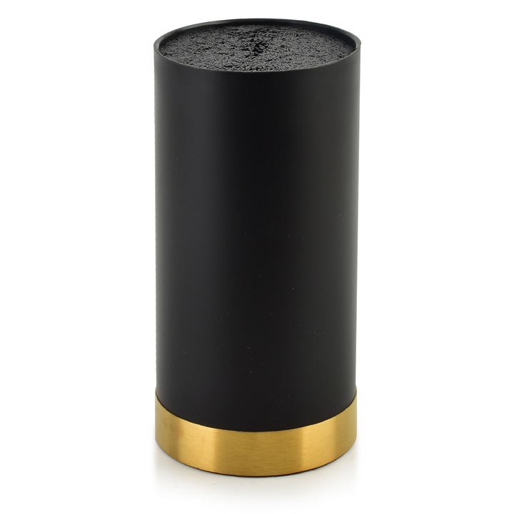 Suport pentru cutite, Mondex, Cookini, 12.6 x 23 cm, 603 g, Negru/Auriu
