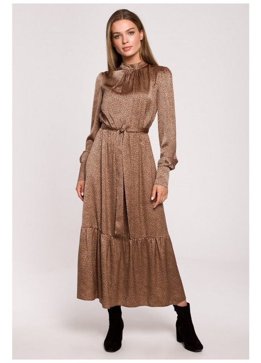 Rochie maxi cu volan - imprimeu leopard - model 2, XXL