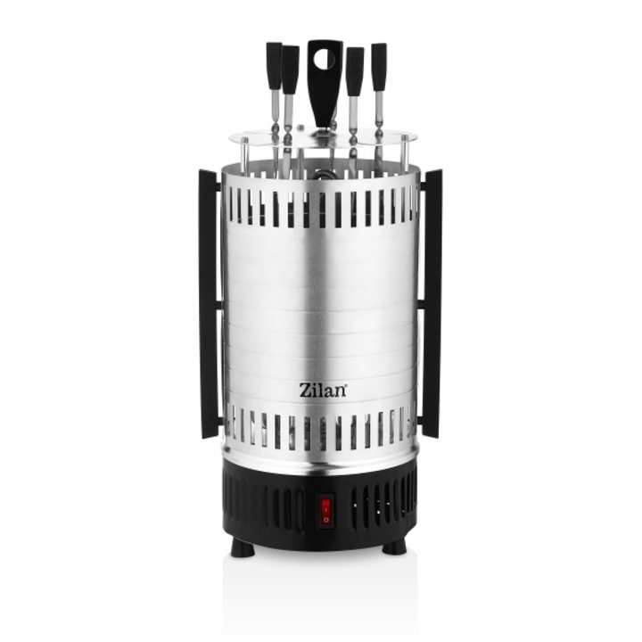 Függőleges grill, 900 W teljesítmény, automatikus forgás, 5 nyárs, ezüst / ZLN 5565