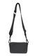 Steve Madden, Geanta crossbody de piele saffiano sintetica cu monograma Brisa, Negru