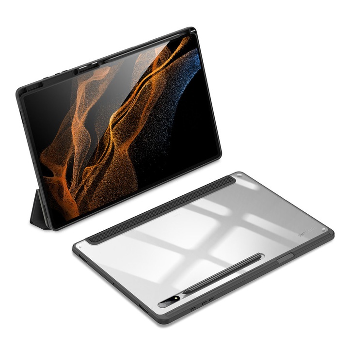 Калъф за таблет Samsung Galaxy Tab S8 Plus (X800/X806), S7 FE (T730/T733/T736B), S7 Plus (T970/T976B), Sigloo, С поставка за смарт писалка Dux Ducis Toby, Черен
