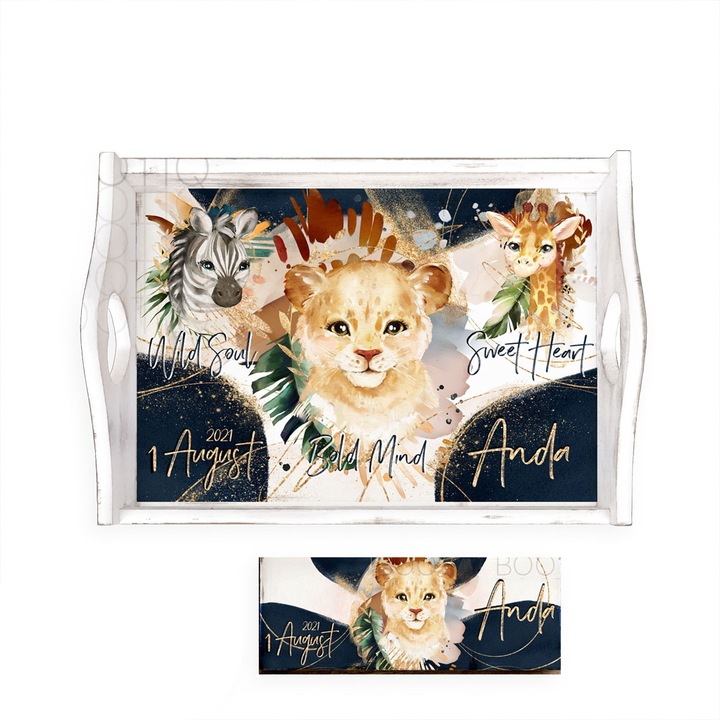 Set Aniversar 1 An Tava Mot Wild Spirit 25x30 cm, Cutiuta prima suvita 20x8 cm