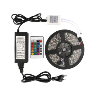 God Convert Regulation KIT Banda LED RGB 72W smd 5050 Interior 60 LED-uri/m 5 metri cu Controller  si Alimentare - eMAG.ro