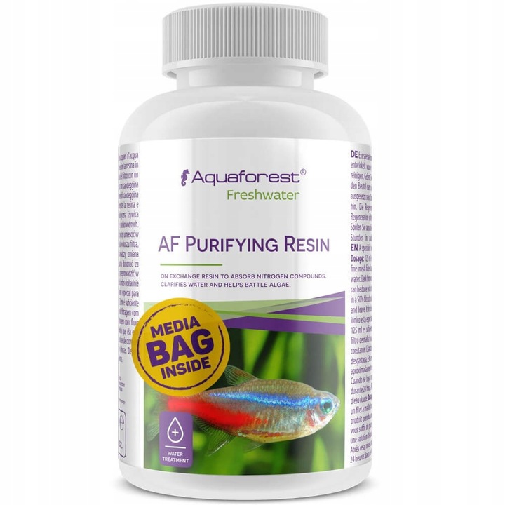 Rasina purificatoare, Aquaforest, 250 ml, Apa dulce, Absorbtie chimica, Alb