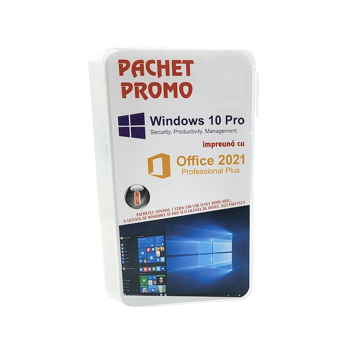 Microsoft Windows 10 Pro, 64 bit, Engleza cu Licenta Office 2021 PP
