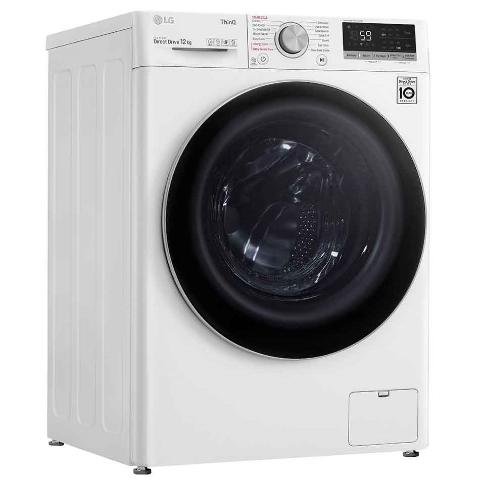 Masina de spalat rufe LG F4WV512S1E, 12 Kg, Clasa B, 1400 rpm, AI DD, Steam, ThinQ, TurboWash, Alb