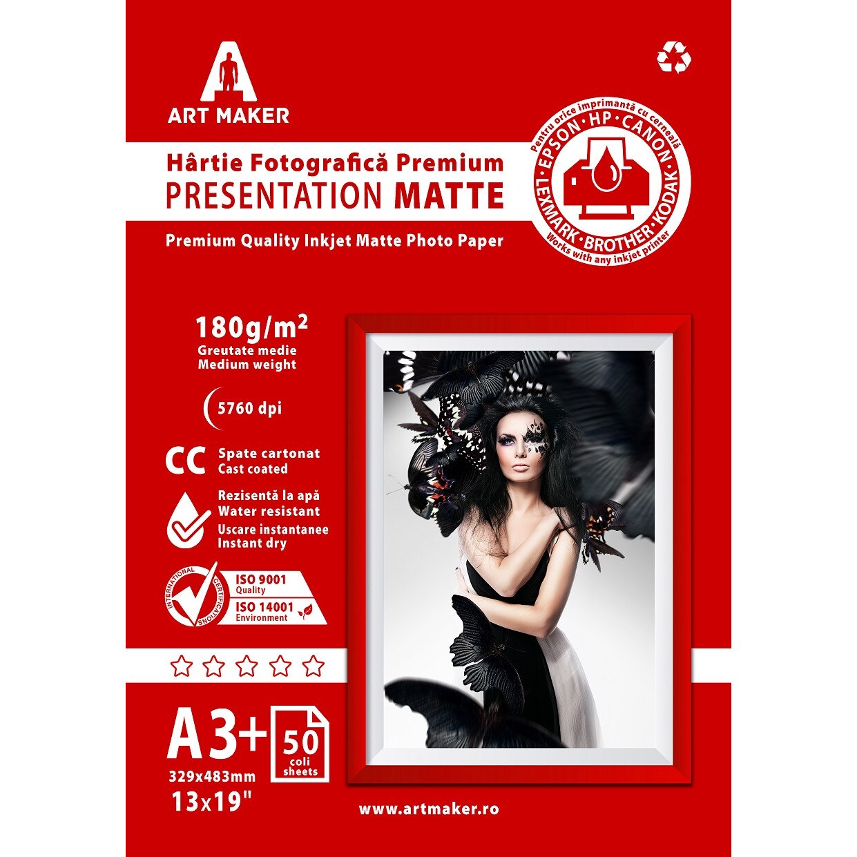 Hartie foto Art Maker, Mata, A3+, 180g/mp, 50 coli
