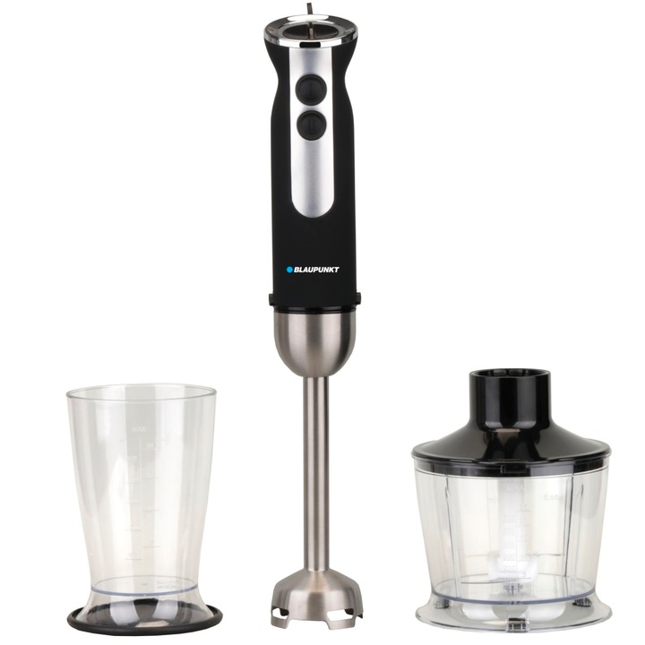 Пасатор Blaupunkt HBD501BK, 1000 W, 2 скорости, Аксесоари: Мерителна кана, Чопър, Черен