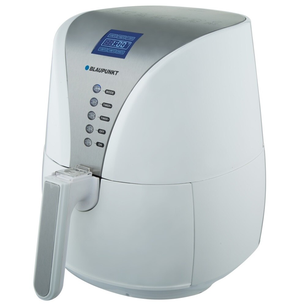 Friteuza fara ulei Blaupunkt AirFryer AFD601, 1500 W, temperatura reglabila 150- 200 grade, multiple functii : prajire, coacere, reincalzire, gratar,cos 2,5 L, tigaie 4L, temporizator 1h, Alb
