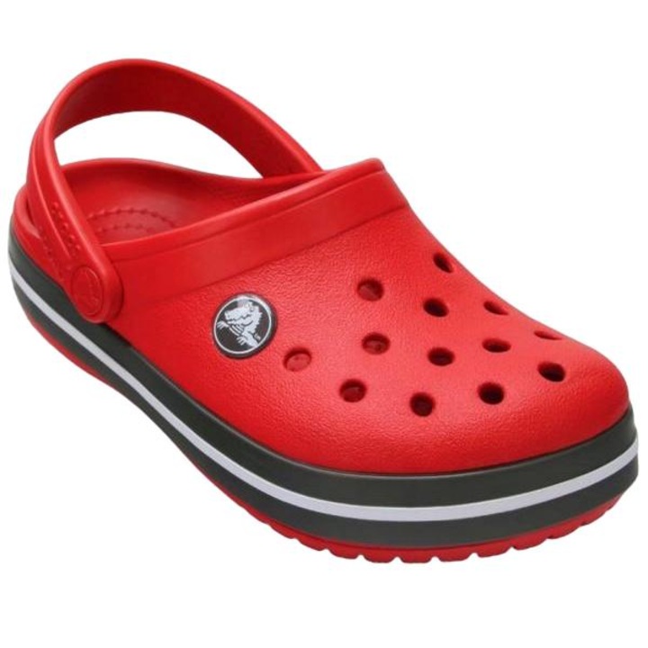 Crocs, Saboti slingback convertibili cu dunga contrastanta Crocband, Rosu
