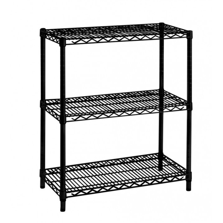 Fekete vas polc 3 polccal Opaco 75x35x92 cm