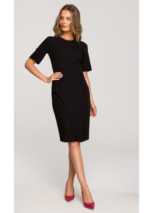 Rochie cu fusta suprapusa, Negru