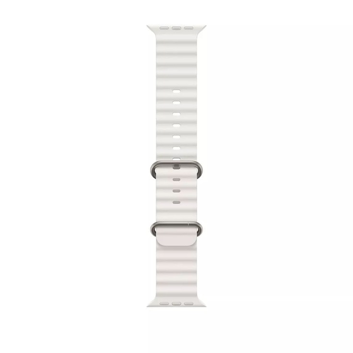Szíj kompatibilis Apple Watch 1 - 8 - SE, 38 - 41 mm, szilikon anyag, fehér