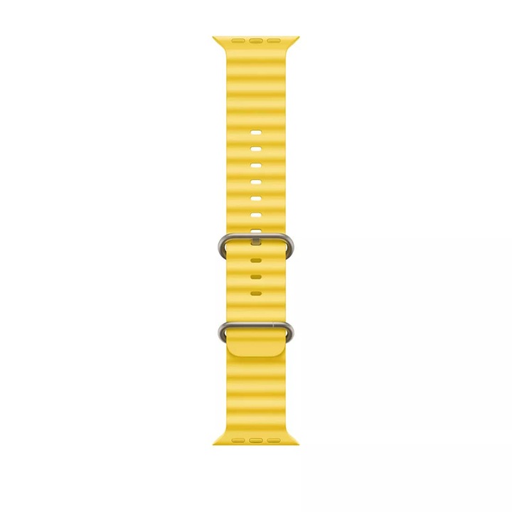 Szíj kompatibilis Apple Watch 1 - 8 - SE, 42 - 49 mm, szilikon anyag, sárga