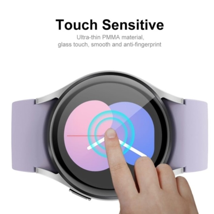 Set 2 folii de protectie smartwatch, 3D, compatibile Samsung Galaxy watch 4 40mm