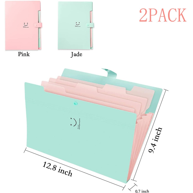 Set 2 foldere cu fisiere extensibile, Plastic, A4, Roz/Albastru - eMAG.ro