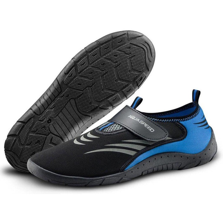 Pantofi de apa, Aqua-Speed, Poliester, Albastru/Negru, 44 EU