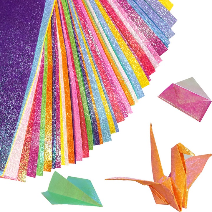 Set 50 coli hartie origami, 20x20 cm, Multicolor