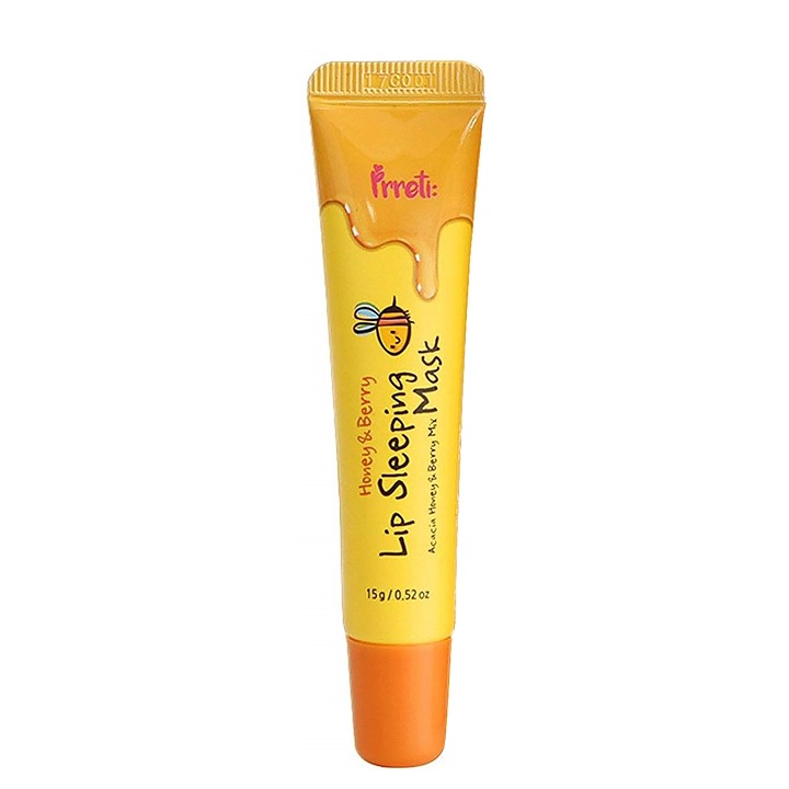 Masca pentru buze, de noapte Prreti, Lip Sleeping Mask, cu miere si fructe de padure, 15 ml