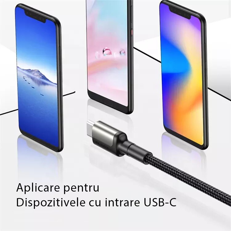 Кабел за зареждане тип USB-C, 1 м, 5 V/5 A, 25 W, трансфер на данни 480 ...