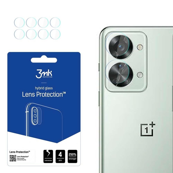 Стъклен протектор за камера 3mk Lens Protection™, За OnePlus Nord 2T