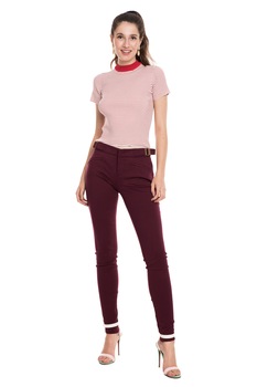 Pantaloni conici de culoare burgundy, Gucci, S Pantaloni conici de culoare burgundy, Gucci, S