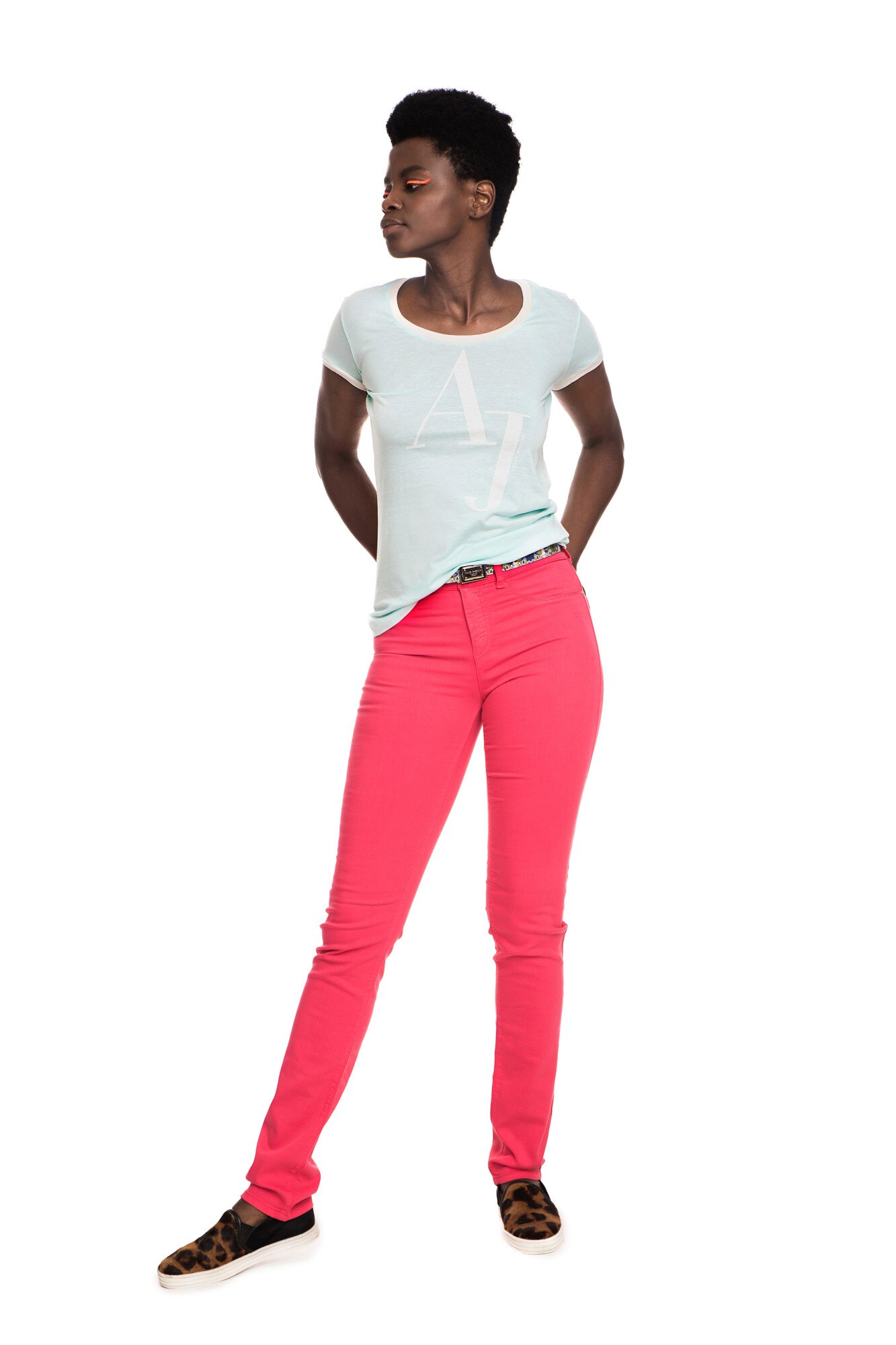 Tricou din bumbac, Armani Jeans, turcoaz, S