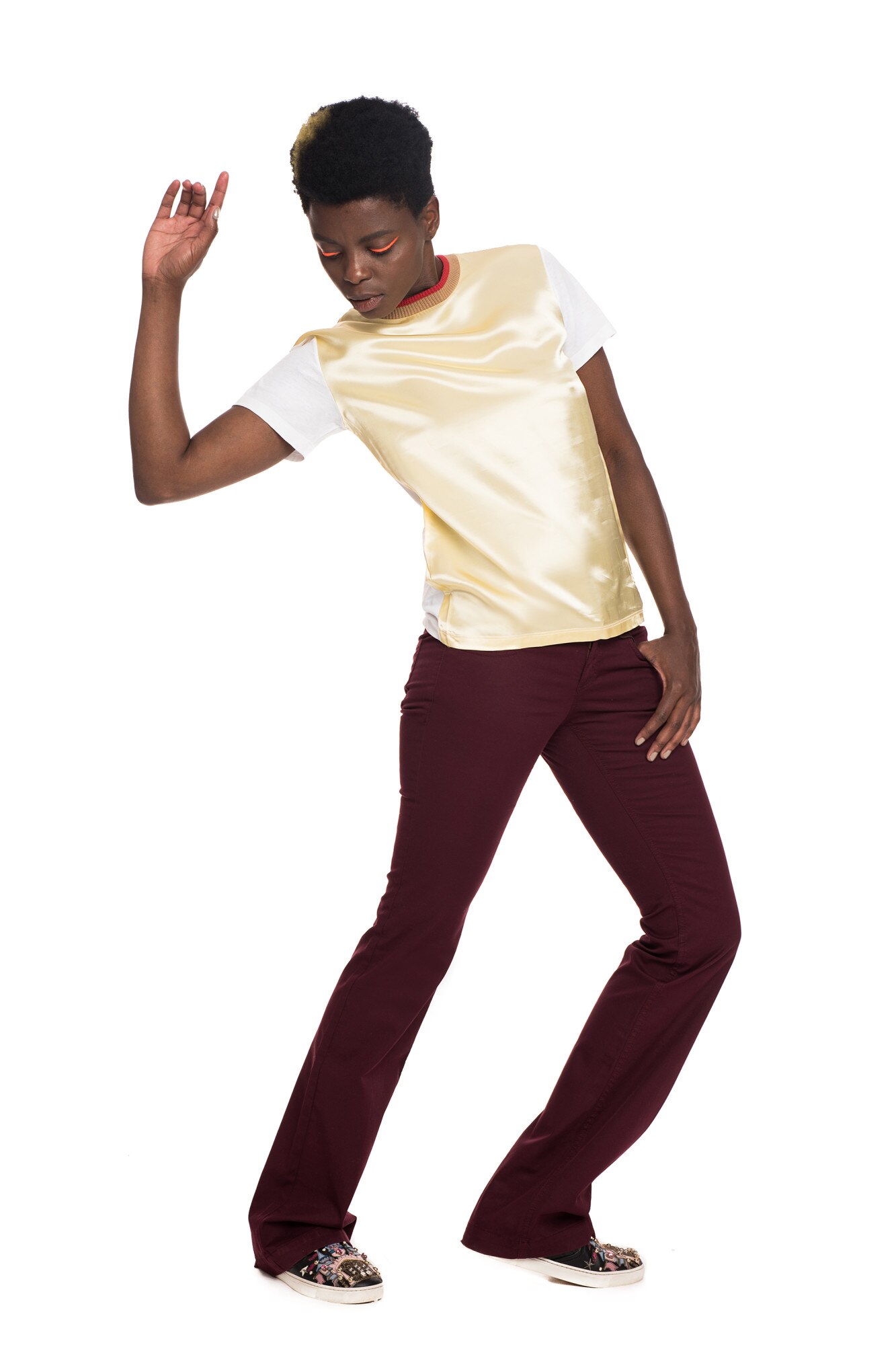 Tricou din bumbac, Miu Miu, galben, XS