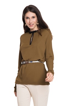 Bluza din bumbac cu funda, Burberry, M Bluza din bumbac cu funda, Burberry, M