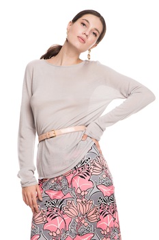 Bluza tricotata din casmir, Armani Collezioni, Gri, M Bluza tricotata din casmir, Armani Collezioni, Gri, M