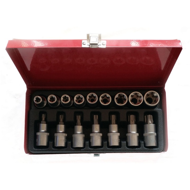 Комплект от 16 гаечни ключове torx и накрайници torx - eMAG.bg