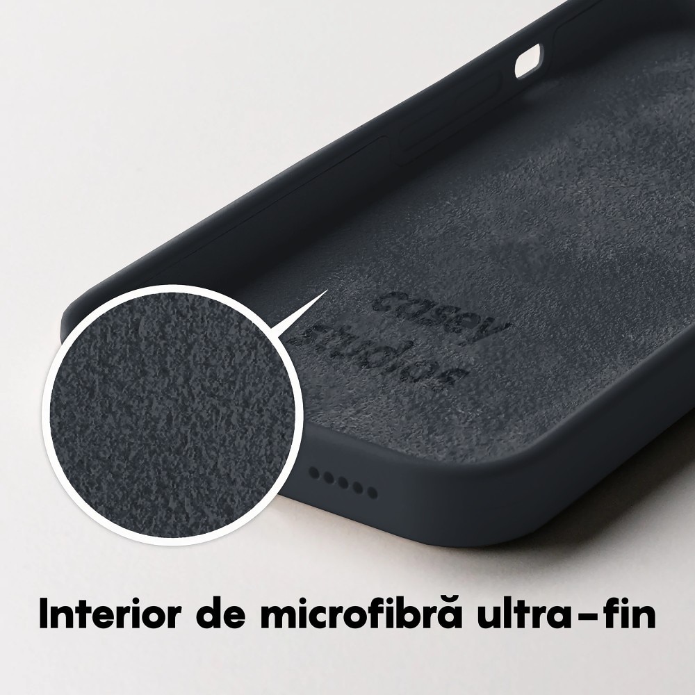 Husa CASEY STUDIOS™ pentru Apple iPhone 14, Soft Silicone Premium, Microfibra in Interior, Midnight Blue, de Protectie, Ultra Slim, pentru Incarcare Wireless, Margini Ridicate pentru Protectia Ecranului si a Camerelor