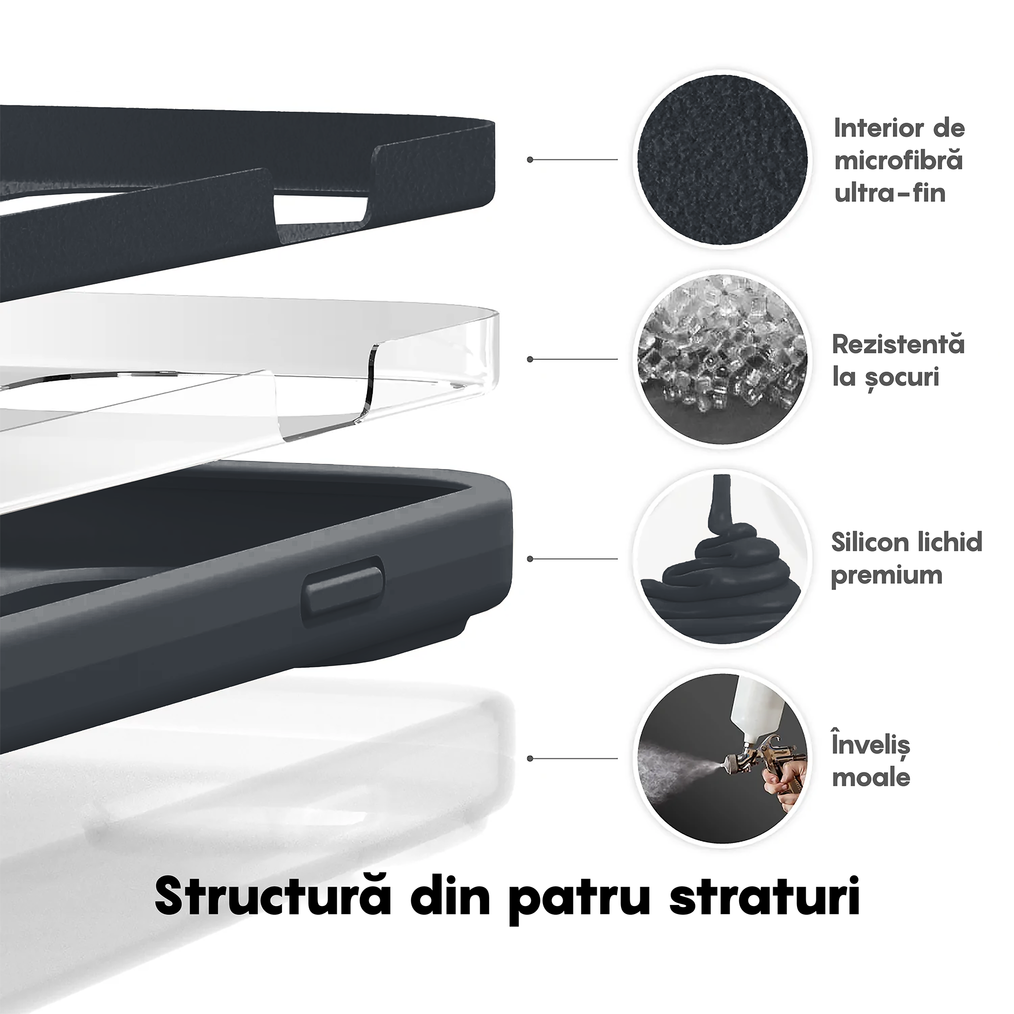 Husa CASEY STUDIOS™ pentru iPhone 14 Pro, Soft Silicone Premium, 30+ Culori, Microfibra in Interior, Midnight Blue, de Protectie, Ultra Slim, pentru Incarcare Wireless, Margini Ridicate pentru Protectia Ecranului si a Camerelor