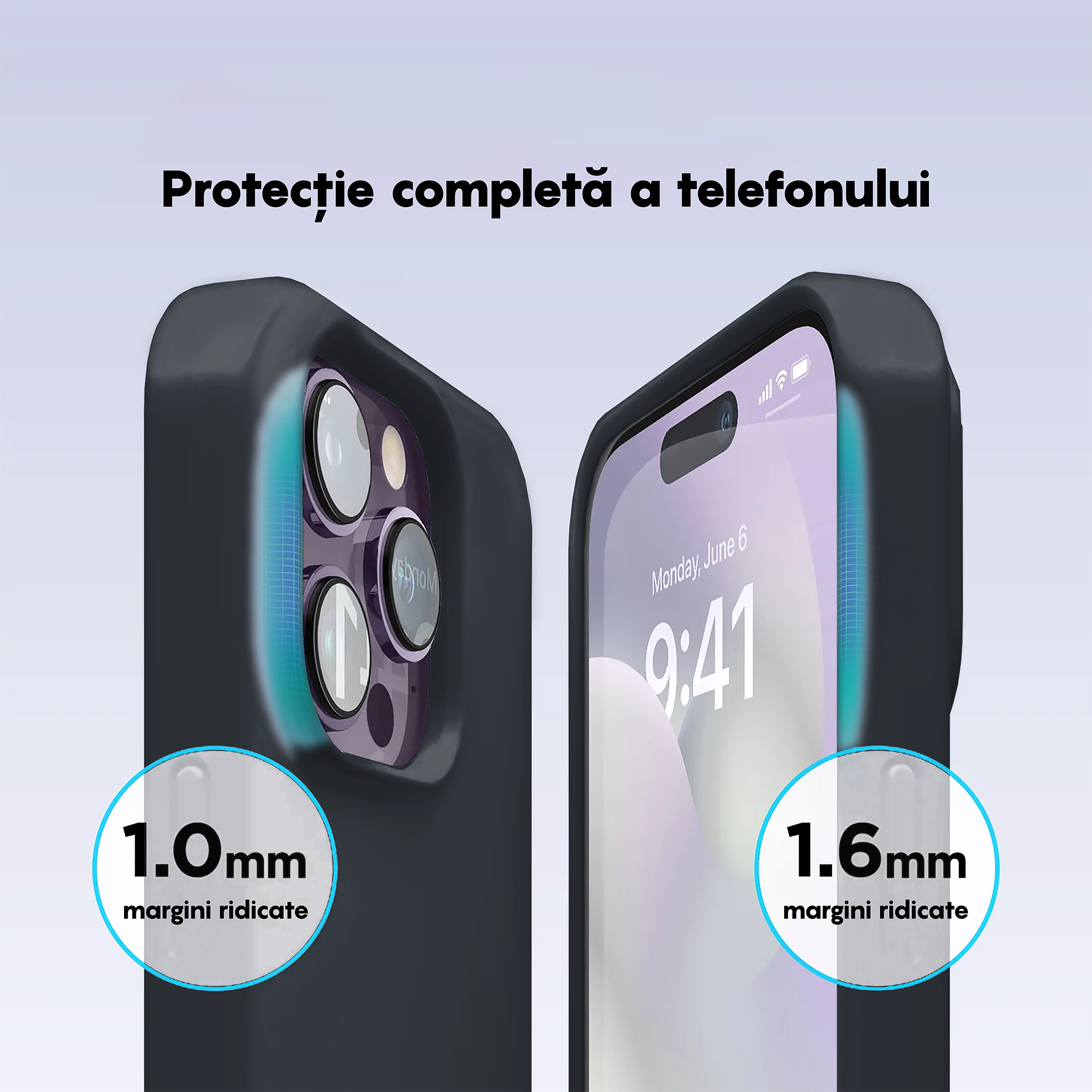 Husa CASEY STUDIOS™ pentru iPhone 14 Pro, Soft Silicone Premium, 30+ Culori, Microfibra in Interior, Midnight Blue, de Protectie, Ultra Slim, pentru Incarcare Wireless, Margini Ridicate pentru Protectia Ecranului si a Camerelor