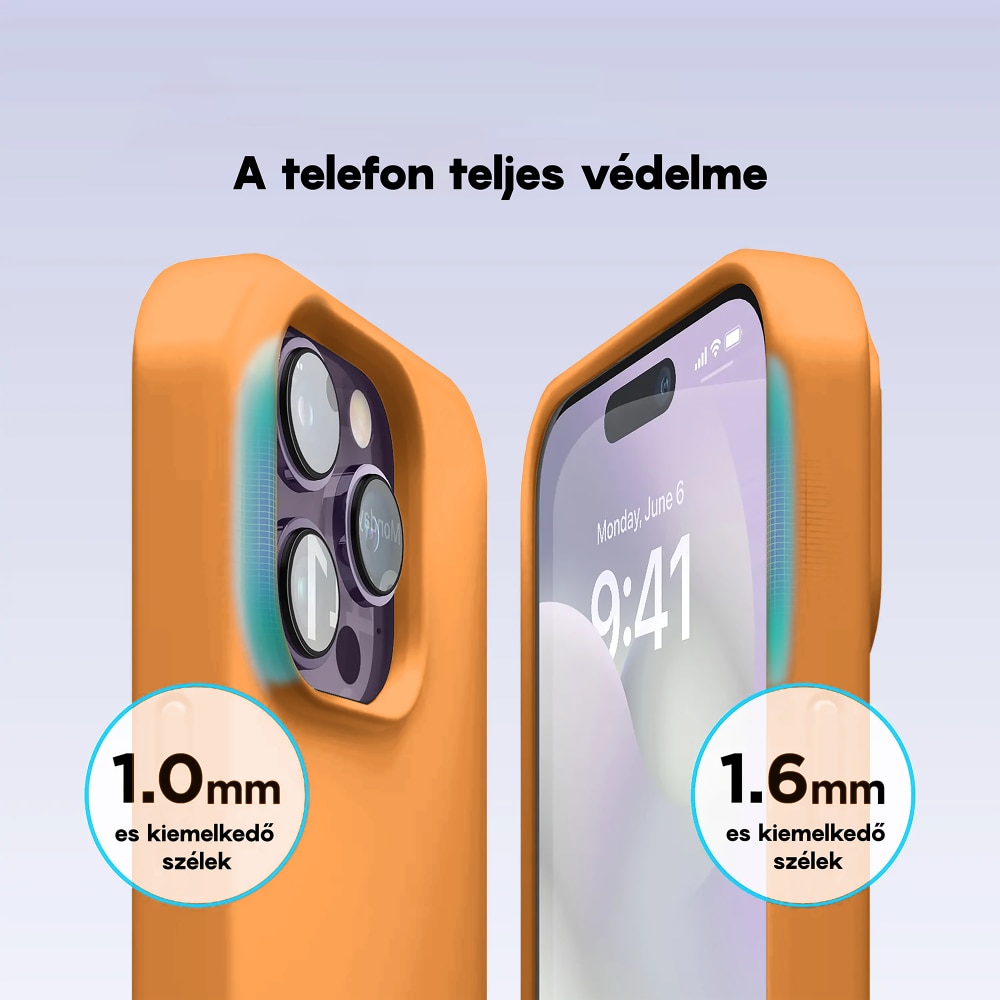 Husa CASEY STUDIOS™ compatibila cu iPhone 14 Pro Max, Soft Silicone Premium, Microfibra in Interior, Nectarine, de Protectie, Ultra Slim, pentru Incarcare Wireless, Margini Ridicate de Protectia Ecranului si a Camerelor